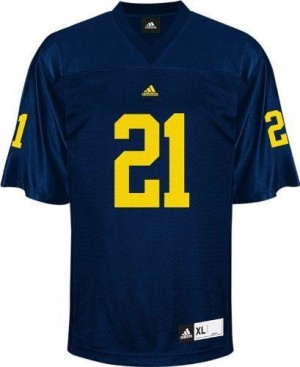 Michigan Wolverines Desmond Howard #21 Blue Men Stitch Jersey Adidas