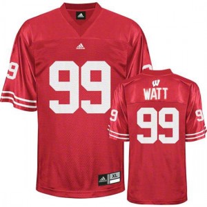Adidas Wisconsin Badgers #99 J.J. Watt Men Stitch Jersey - Red 