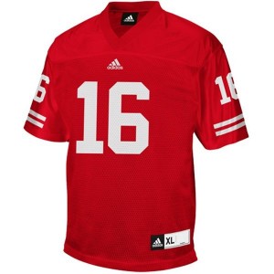 Adidas Wisconsin Badgers #16 Russell Wilson Men Stitch Jersey - Red