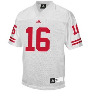 Youth(Kids) Wisconsin Badgers #16 Russell Wilson White Adidas Jersey