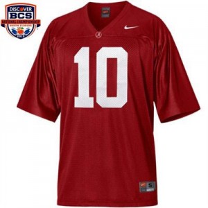 Nike Alabama Crimson Tide #10 A.J. McCarron BCS Bowl Patch Men Stitch Jersey - Red