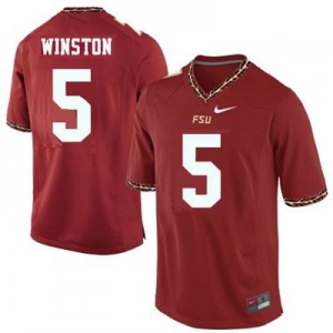 Nike Florida State Seminoles (FSU) #5 Jameis Winston Men Stitch Jersey - Red 