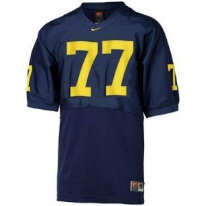 Michigan Wolverines Jake Long #77 Blue Men Stitch Jersey Nike