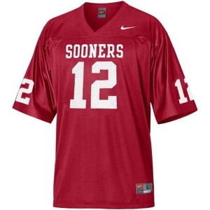 Nike Oklahoma Sooners #12 Landry Jones Men Stitch Jersey - Red