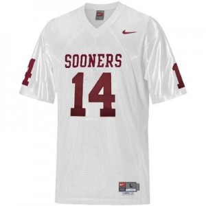 Men Oklahoma Sooners #14 Sam Bradford White Nike Stitch Jersey