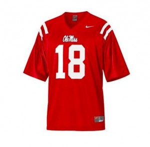 Nike Ole Miss Rebels #18 Archie Manning Men Stitch Jersey - Red
