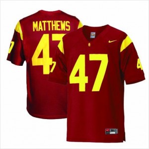 Nike USC Trojans #47 Clay Matthews Men Stitch Jersey - Red