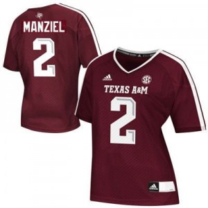 Texas A&M Aggies #2 Johnny Manziel Maroon Womens Jersey Adidas