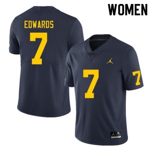 Michigan Wolverines Donovan Edwards #7 Navy Womens Limited Jersey Brand Jordan