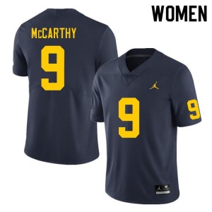 Michigan Wolverines J.J. McCarthy #9 Navy Womens Stitch Jersey Brand Jordan