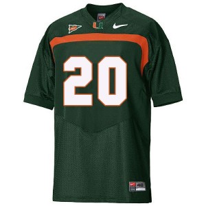 Miami Hurricanes Ed Reed #20 Green Men Stitch Jersey Nike