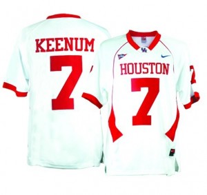 Youth(Kids) Houston Cougars #7 Case Keenum White Nike Jersey