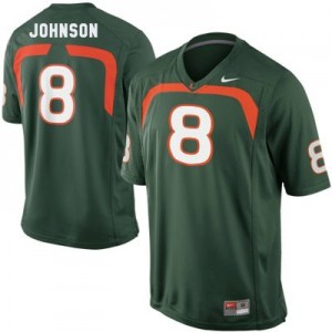 Miami Hurricanes Duke Johnson #8 Green Men Stitch Jersey Nike