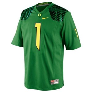 Oregon Ducks Josh Huff #1 Apple Green Men Stitch Jersey Nike