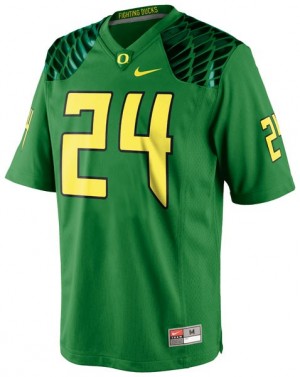 Oregon Ducks Kenjon Barner #24 Apple Green Men Stitch Jersey Nike