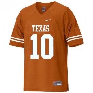 Texas Longhorns Vince Young #10 Orange Men Stitch Jersey Nike