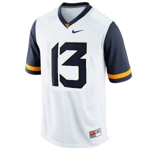 Men West Virginia Mountaineers #13 Andrew Buie White Nike Stitch Jersey
