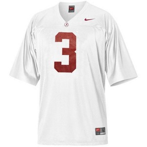 Men Alabama Crimson Tide #3 Trent Richardson White Nike Stitch Jersey