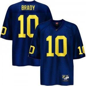Michigan Wolverines Tom Brady #10 Blue Men Stitch Jersey Nike