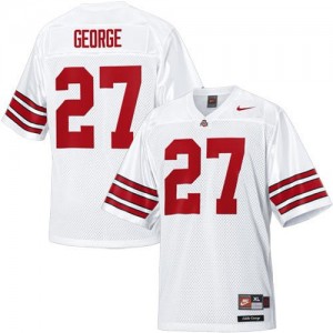 Men Ohio State Buckeyes #27 Eddie George White Nike Stitch Jersey
