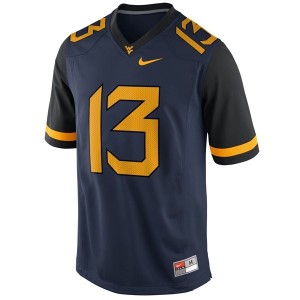 West Virginia Mountaineers Andrew Buie #13 Blue Men Stitch Jersey Nike