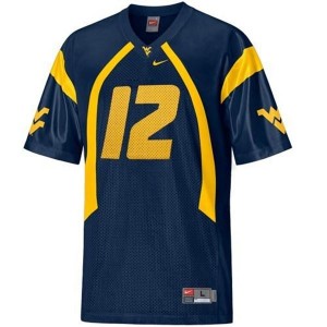 West Virginia Mountaineers Geno Smith #12 Blue Youth(Kids) Jersey Nike