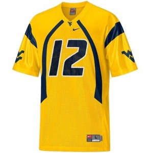 West Virginia Mountaineers Geno Smith #12 Gold Men Stitch Jersey Nike