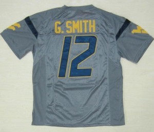 West Virginia Mountaineers Geno Smith #12 Gray Men Stitch Jersey Nike