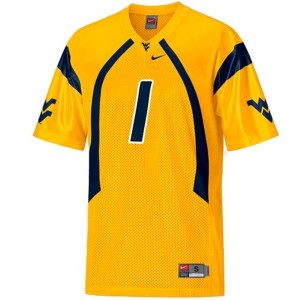 West Virginia Mountaineers Tavon Austin #1 Gold Men Stitch Jersey Nike