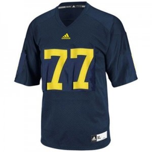 Michigan Wolverines Taylor Lewan #77 Blue Men Stitch Jersey Adidas