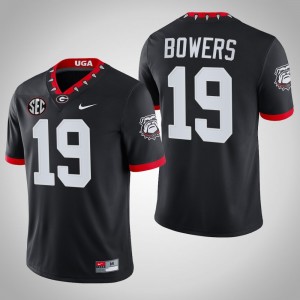 Nike Georgia Bulldogs #19 Brock Bowers Men Mascot 100th Anniversary Stitch Jersey - Black