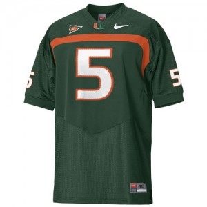 Miami Hurricanes Andre Johnson #5 Green Men Stitch Jersey Nike