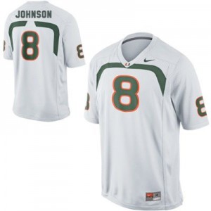 Men Miami Hurricanes #8 Duke Johnson White Nike Stitch Jersey