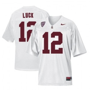 Men Stanford Cardinal #12 Andrew Luck White Nike Stitch Jersey
