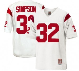 Men USC Trojans #32 O.J. Simpson White Nike Stitch Jersey