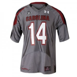 South Carolina Gamecocks Connor Shaw #14 Gray Men Stitch Jersey Under Armour