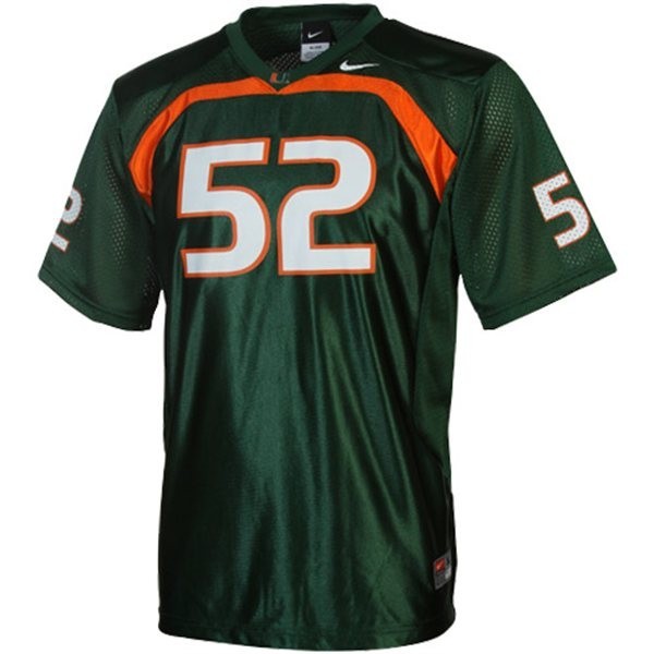 Miami Hurricanes Ray Lewis #52 Green Youth(Kids) Jersey Nike