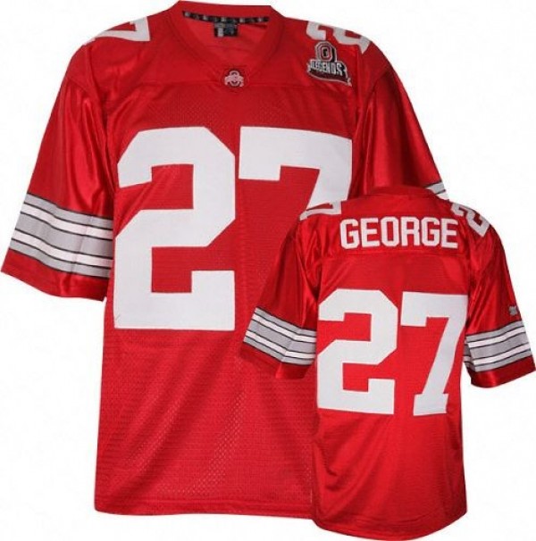 Nike Ohio State Buckeyes #27 Eddie George Men Stitch Jersey - Red