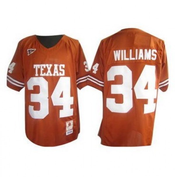 Texas Longhorns Ricky Williams #34 Orange Men Stitch Jersey Nike