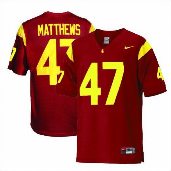 Nike USC Trojans #47 Clay Matthews Youth(Kids) Jersey - Red
