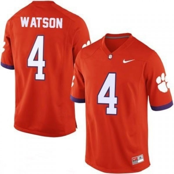 Nike Clemson Tigers #4 Deshaun Watson Men and Youth Stitch Jersey - Orange