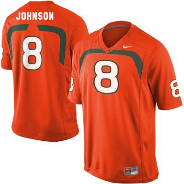 Miami Hurricanes Duke Johnson #8 Orange Men Stitch Jersey Nike
