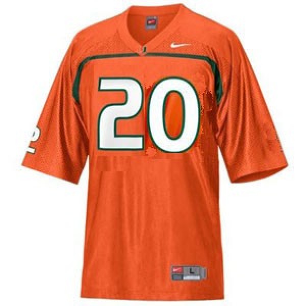 Miami Hurricanes Ed Reed #20 Orange Men Stitch Jersey Nike