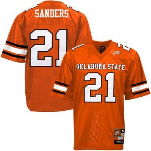 Oklahoma State Cowboys Barry Sanders #21 Orange Men Stitch Jersey Nike